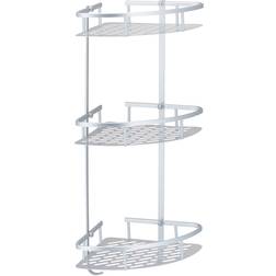 Relaxdays Duschhylla hörn, duschhörnhylla schampo & duschgel, silver