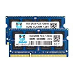Motoeagle motoeagle DDR3L-1600 SODIMM 16GB Kit 2x8GB PC3L-12800S 8GB 2Rx8 PC3 12800S DDR3 1600MHz RAM 1.35V/1.5V CL11 204-Pin Non-ECC Unbuffered Laptop Memory