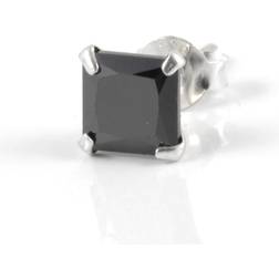 Lucléon Square Earring - Silver/Black