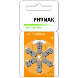 Phonak 13 Hearing Aid Batteries 6-pack
