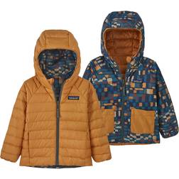 Patagonia Baby Reversible Down Sweater Hoody - Fitz Roy Patchwork/Ink Black
