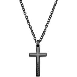 Lucléon Inlined Cross Necklace - Black