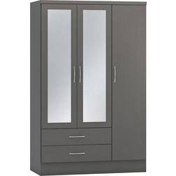 SECONIQUE Nevada 3D Effect Grey Wardrobe 116x183cm