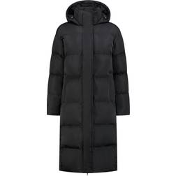 Superdry Hooded Longline Puffer Coat, Black