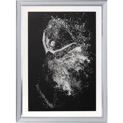 Single Black Jewelled Pirouette Black Framed Art 57x77cm