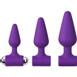 Baseks Begynder Vibrerende Butt Plug Sæt Purple