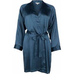 Lady Avenue Pure Silk Kimono - Dark Petrol