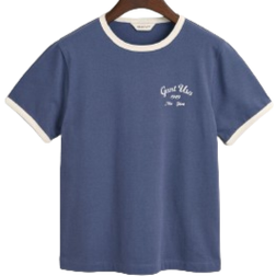 Gant Teen Girls Script Graphic T-shirt - Washed Blue