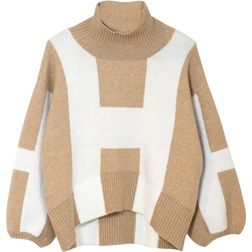 Hést isa sweater beige genser dame hvit,mønstret