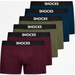 Snocks Boxershorts Mix Rot/Olive/Blau