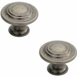 Loops 2x Round Ringed Pattern Door Knob 2pcs