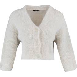 Trendyol Collection Vanlig standard v-ringad stickad kofta, BEIgE
