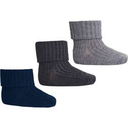 mp Denmark Wool rib Baby Socks Pack Strømper hos Magasin Grå
