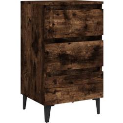 vidaXL 813140 Smoked Oak Comodino 35x40cm