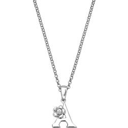 Little Diva Diamonds Sterling Silver Accent Initial Pendant Kids, Girl's, 14, White