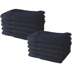 Today Lot De 10 Serviettes De Toilette 50x90 cm 100% Coton - Navy Bleu Bleu