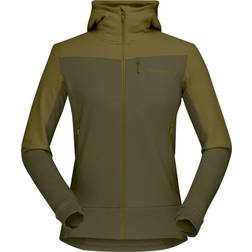 Norrøna Women's Falketind Warmwool2 Stretch Zip Hood - Olive Drab/Olive Night
