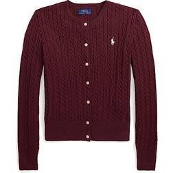 Polo Ralph Lauren Mini Cable Knit Cardigan - Harvard Wine/Perch Cream (313543047054)