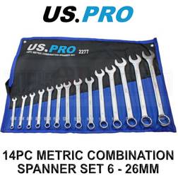 US PRO Tools 14 Spanner Wrench Set Combination Plier
