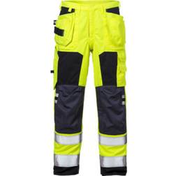 Fristads dame håndværkerbukser 2775, Hi-vis Gul/marineblå