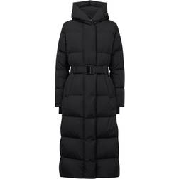 Reiss Larissa Belted Long Padded Coat - Black