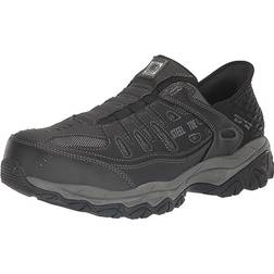 Skechers Men's Slip-ins Work: Cankton Faison Wide Black Leather/Textile/Synthetic Black