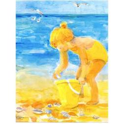 PatioPlus Little Girl At The Beach Flag 11x15"