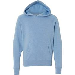 Bona Basics Fleece Youth Special Blend Raglan Hooded Pullover - Pacific