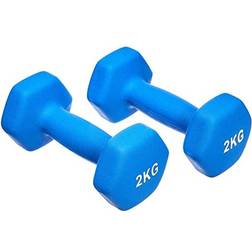Amazon Basics Neoprene Dumbbell Pair, 4kgs, 2Kg Set of 2 Azul