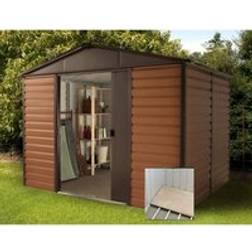 Yardmaster 10x8ft Woodgrain Shed & Frame Brown (Building Area )