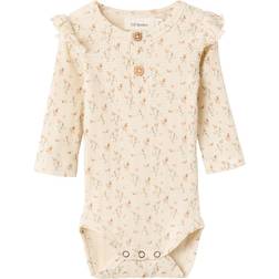 Lil'Atelier Baby Long Sleeve Romper - Fog (13225255)