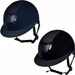 HKM Glänsande diamant ridhjälm Dunkelblau L/59-61