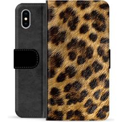 MTP Products iPhone X iPhone XS Premium Flip Cover med Pung Leopard