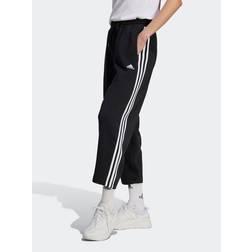 adidas Pantaloni Essentials 3-Stripes Open Hem Fleece - Black/White