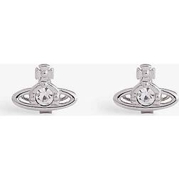 Vivienne Westwood Vivienne Westwood Jewellery Womens Platinum/ Crystal Nano Solitaire Platinum-plated Brass and Crystal Stud Earrings