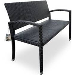 Deuba Rattan Black 2 Garden Bench