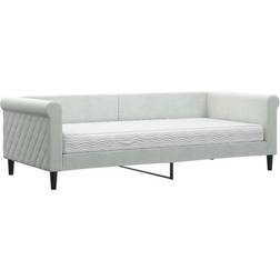 vidaXL Daybed with Mattress Light Gray Sofa 229cm 3 personers