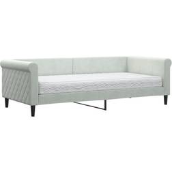 vidaXL Daybed with Mattress Light Gray Soffa 229cm 3-sits