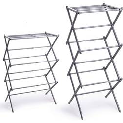 Bino 3-Tier Expandable Collapsing Foldable Laundry Drying Rack, Silver