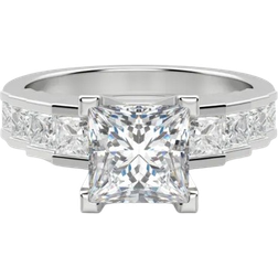 Diamond nexus Cinderella Staircase Princess Cut Engagement Ring 1.50Ct - White Gold/Diamonds