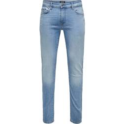 Only & Sons Slim Fit Low Waist Jeans - Blue/Light Blue Denim