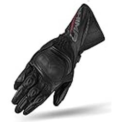 Shima Miura Motorradhandschuhe Touchscreen, Sommer, Sport Leder Handschuhe mit Carbon Knöchelprotektor, Handflächen- und Fingerschieber, Verstärkte Handfläche Schwarz, XS Damen