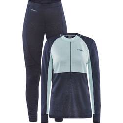 Craft Women's Core Wool Mix Base Layer Sets - Blaze/Ice