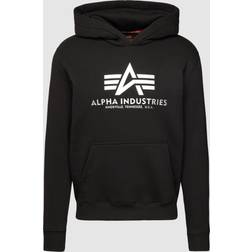 Alpha Industries Hoodie mit Label-Print in Black, Größe