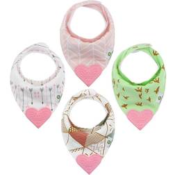 Pickle & Olive Bandana Teething Bibs 4-pack Pink
