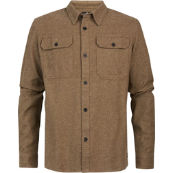 Petrol Industries Cotton Long Sleeve Breast Pocket Shirt - Seal Brown