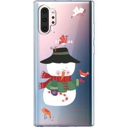 MAULUND Samsung Galaxy Note 10 plus Flexibel plast Skal med Jul-tema Snowman m. Fåglar