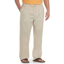 DXL Big & Tall Linen-Blend Drawstring Pants - Natural