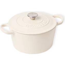 GranberG Gjutjärnsgryta Cream med lock 4 L 24 cm