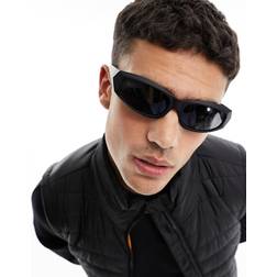 ASOS DESIGN Wrap Around Racer Sunglasses Black